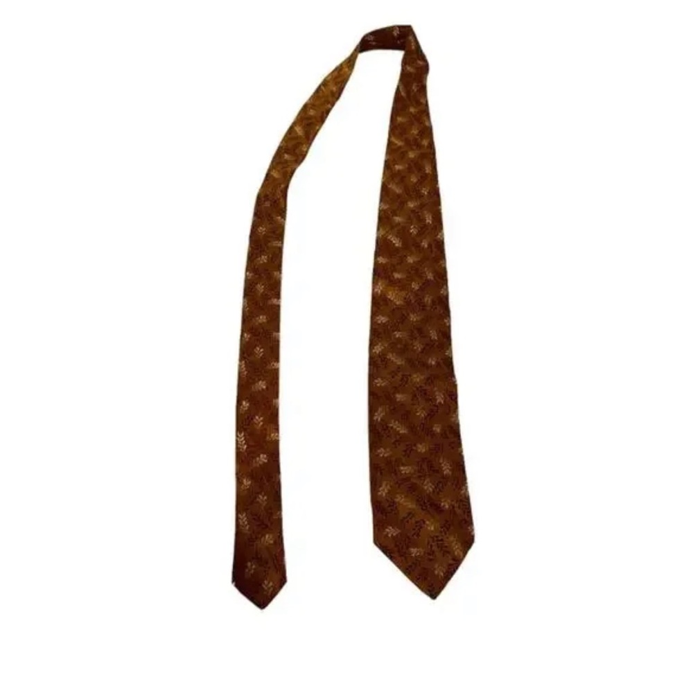 Ermenegildo Zegna‎ Silk Orange Fall Leaves Print Tie